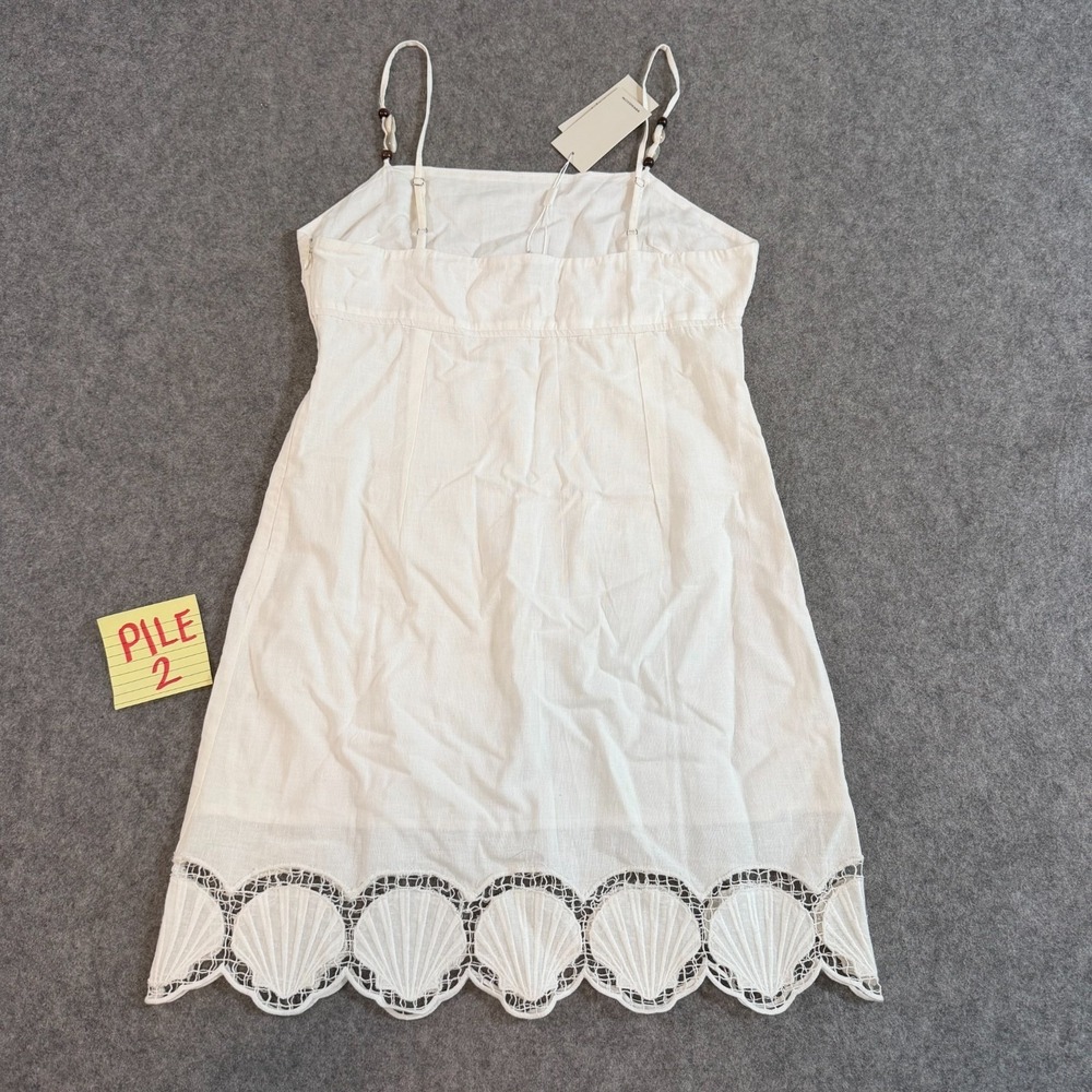 Rails White Sleeveless Eyelet Hem Cotton Dress - Picture 6 of 6